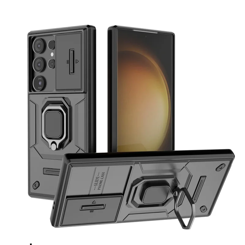 (negro, Galaxy A56) Funda Magnética Para Coche Con Protección Deslizante Mate Para La Cámara