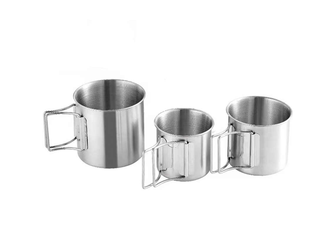 Juego de 3 vasos plegables MDUG en acero inoxidable 304 de alta calidad