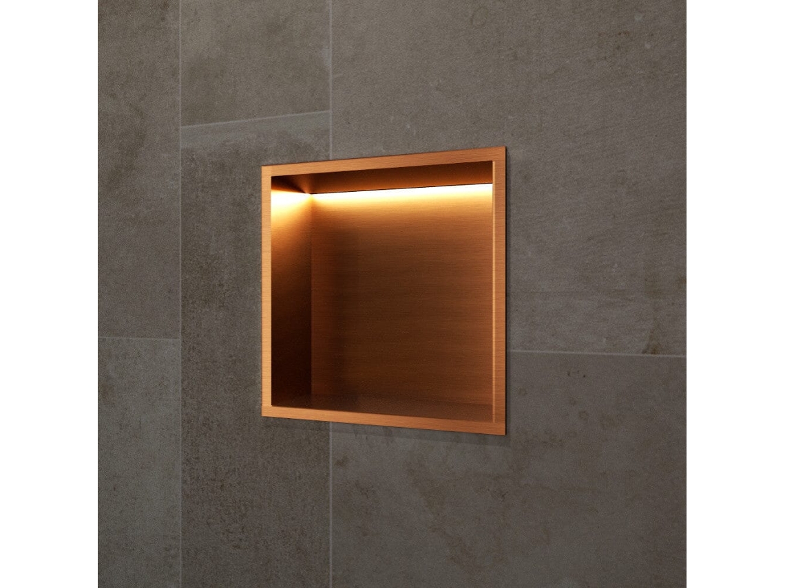 Hornacina De Ducha Indic Con Led Oro Rosa Cepillado