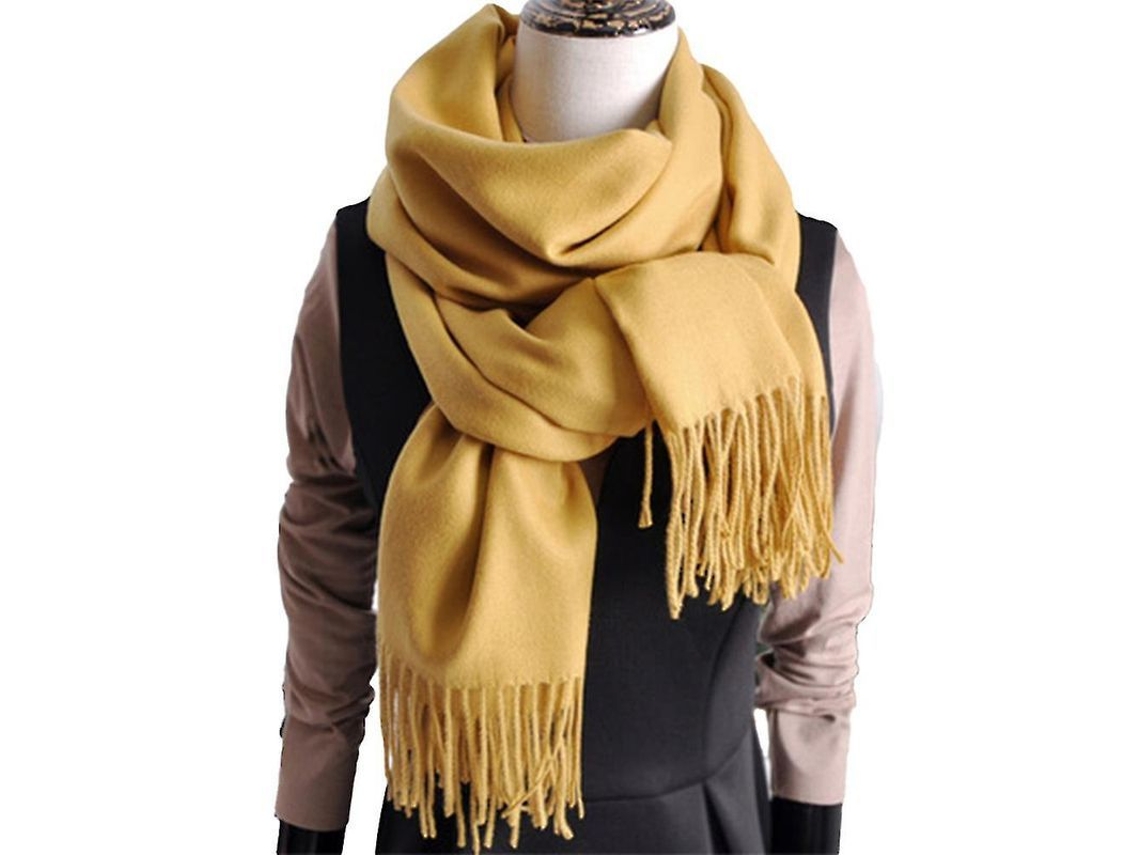 2026-bufanda Manta Para Mujer Con Textura De Cashmere Suave Y Tassels Diseño Clásico Color Sólido Versátil Para Otoño Invierno Primavera
