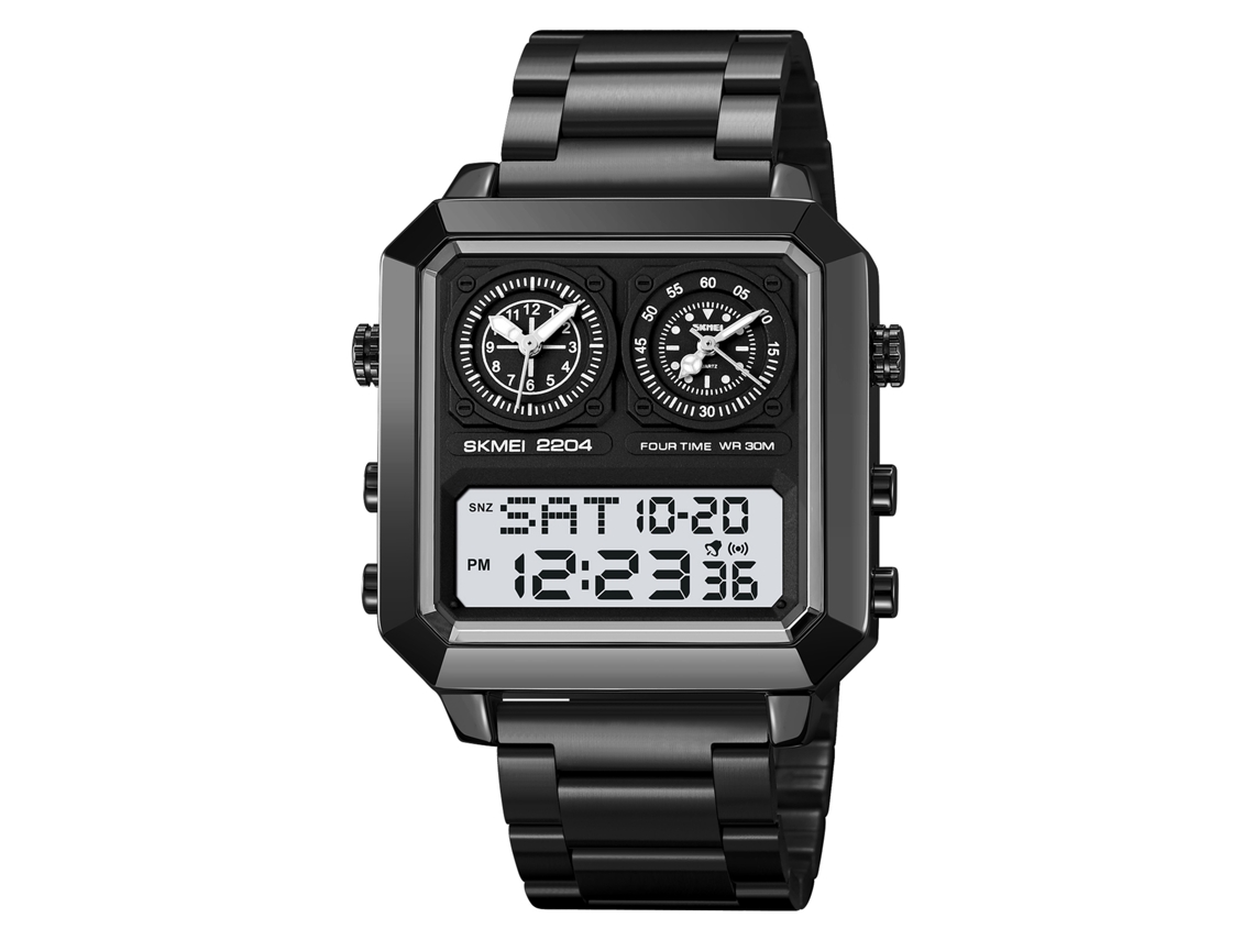 Reloj Skmei 2204 Para Hombre, Doble Pantalla, Resistente Al Agua Hasta 30 M, Cronógrafo, Multifuncional.
