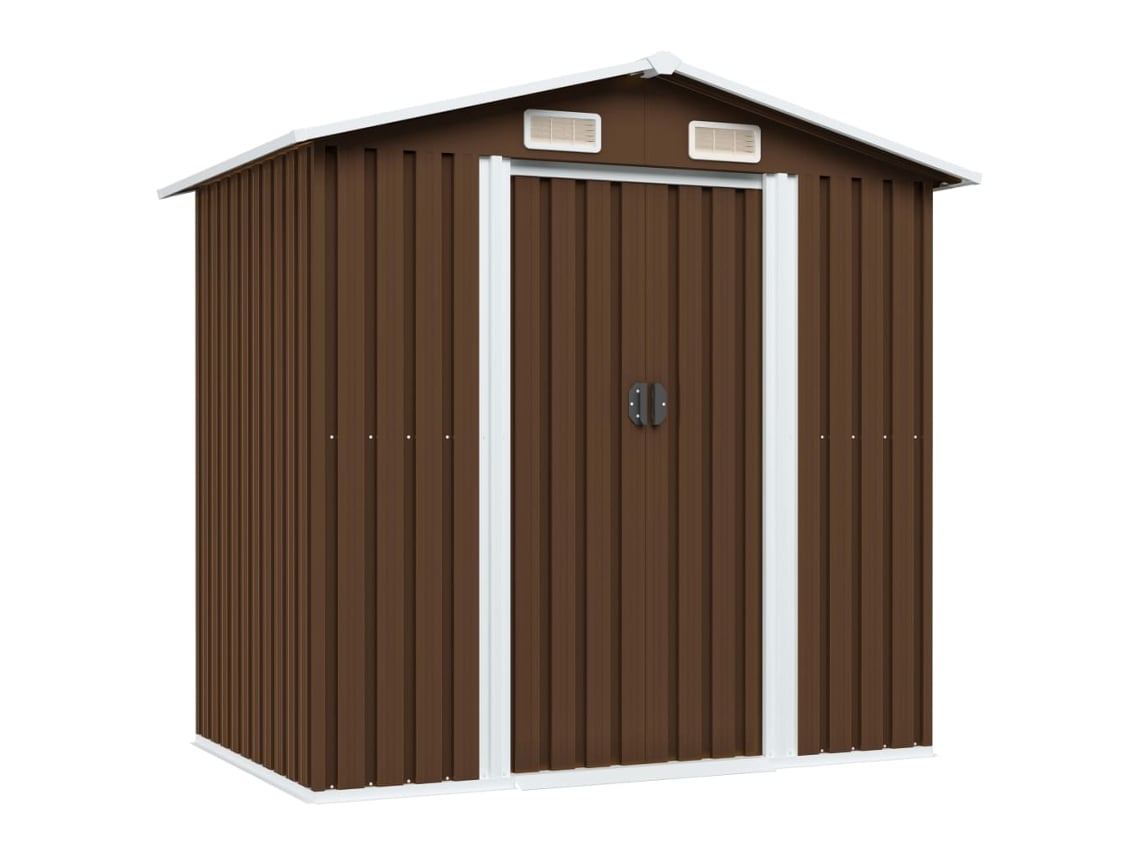 Caseta de jardín VIDAXL Marrón Acero (204x132x186 cm)