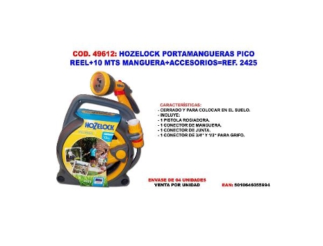Hozelock Carrete de manguera independiente con manguera 10 m Pico Reel