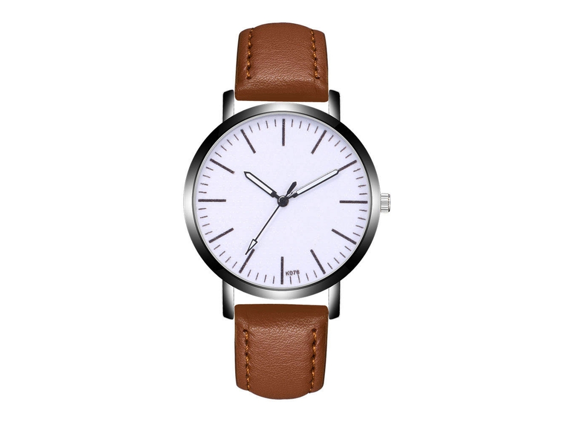 Reloj De Pulsera Analógico De Cuarzo De Lujo Informal Para Parejas, Color Café Claro.