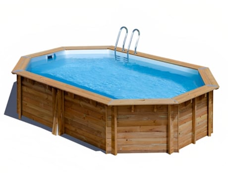 Piscina de Acero GRE Imitacion Madera Natural (551x351x119 cm)