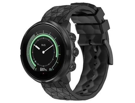 Correa De Reloj Inteligente Para Suunto 9, 24 Mm, Patrón De Fútbol, Silicona, Color Sólido, Correa De Reloj Negra VENISYMLIS