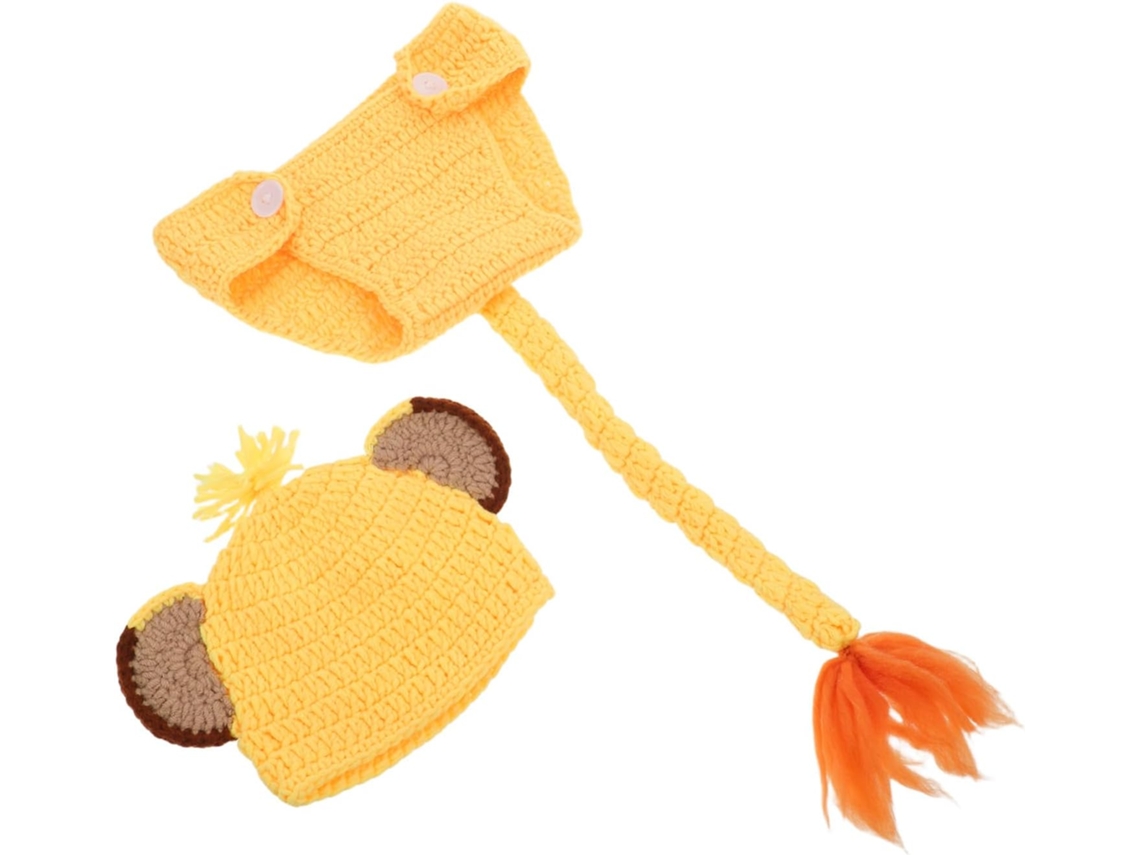 Disfraz De Cachorro De León Para Niños Y Niñas - Conjunto Para Fotos - Gorro Y Pantalón De León Tejidos