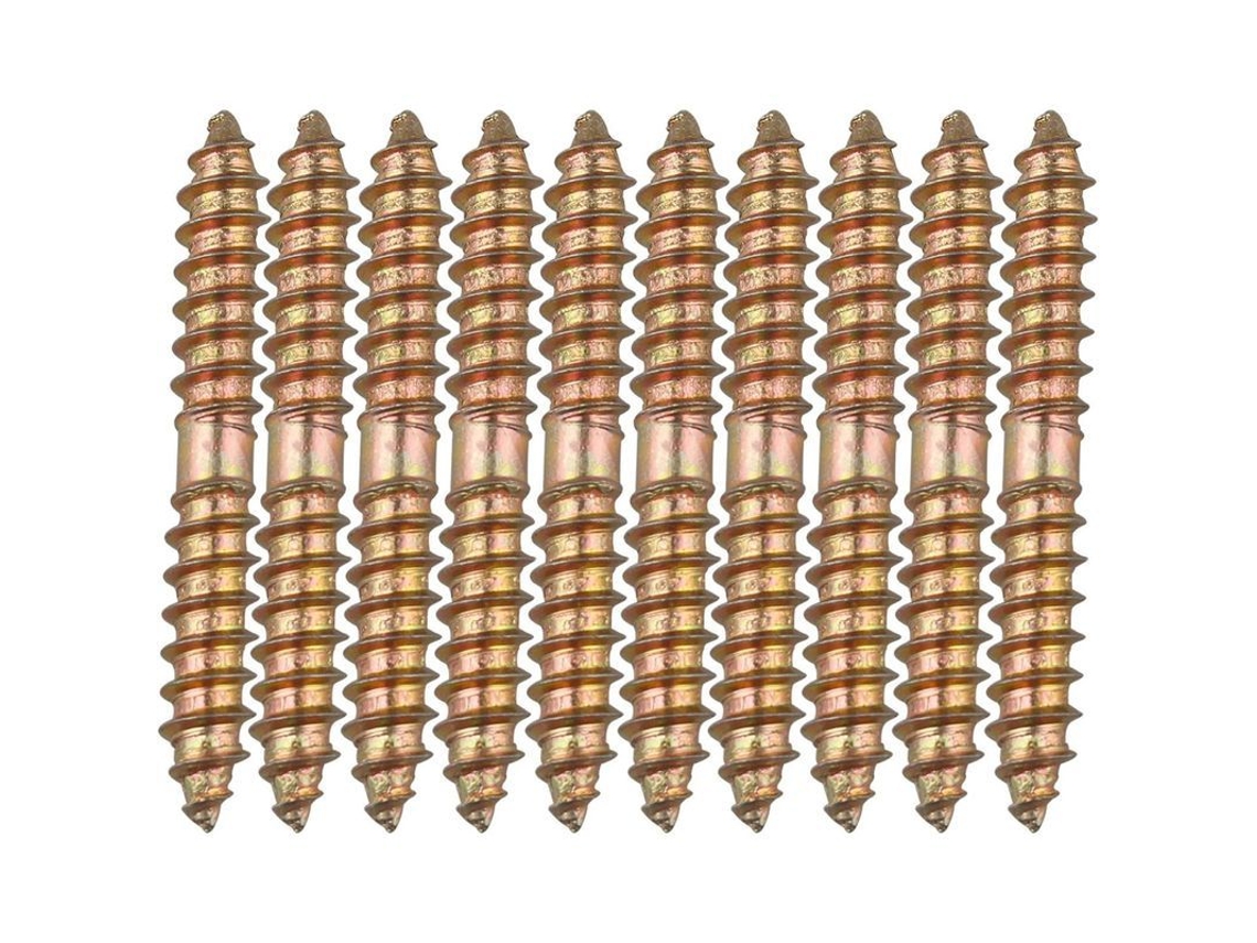 10 Tornillos De Perno De Madera M6 X 50 Mm De Cabeza Doble Bronce Para Madera A Madera