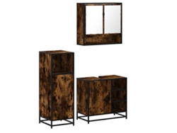Maison Exclusive - Set De Muebles Baño 3 Pzas Madera Contrachapada Roble Ahumado