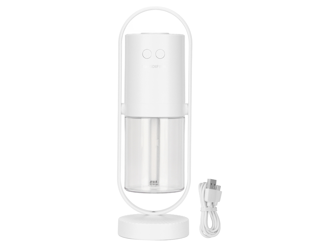 Mini Humidificador Portátil Con Rotación De 360°, 2 Modos De Nebulización Y Luz Led Para El Hogar, La Oficina Y Los Viajes - Blanco