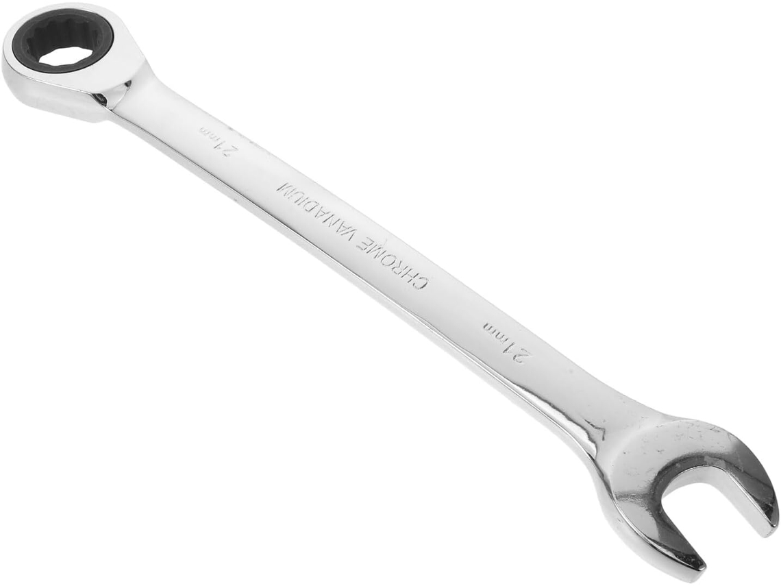 Llave De Carraca De Doble Cabezal De 21 Mm, Llave Combinada Métrica, De Acero, Herramienta Reversible Para Reparación De Motocicletas.