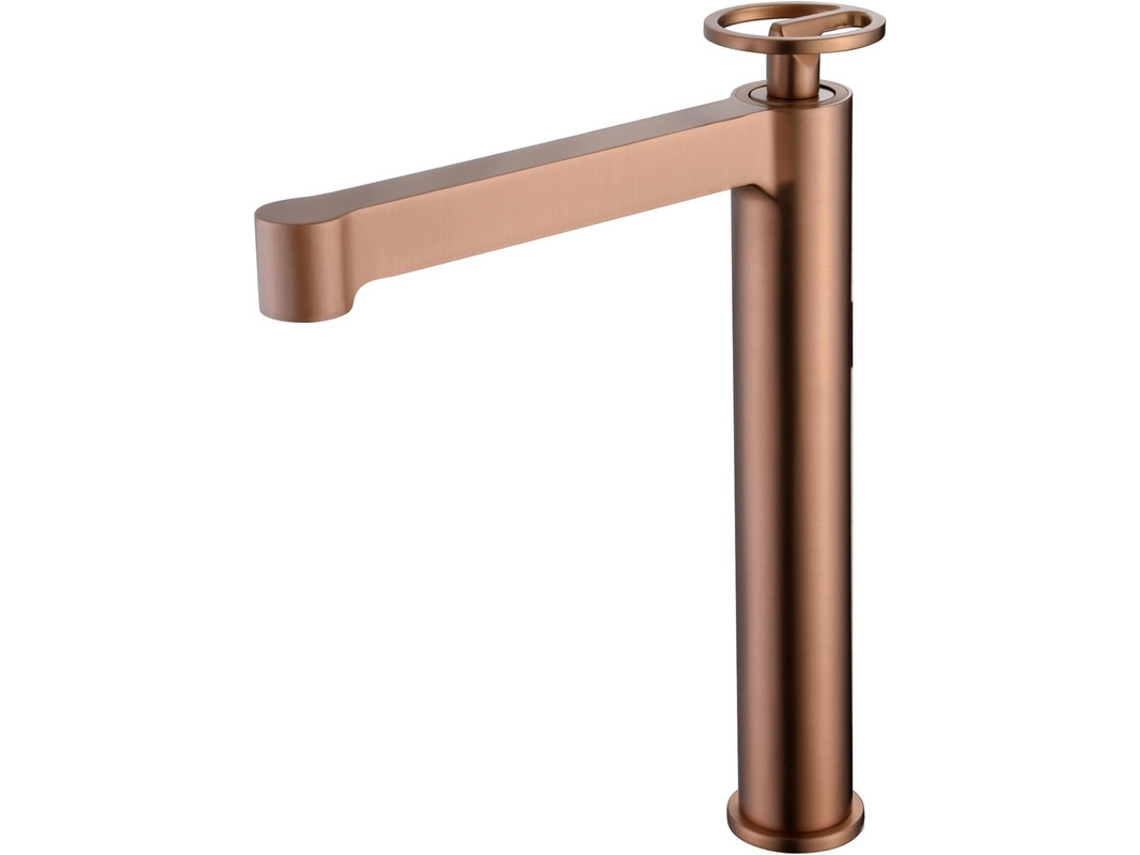 Grifo Mice alto para lavabo de latón, Griferia baño Oro Rosa Cepillado MICE COLLECTION