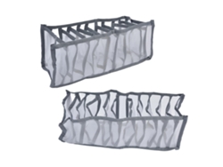JEIIBRZUI Organizador Roupas Íntimas Células ZEAICOS Malha (26x13x13cm)