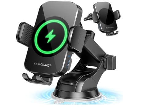 Cargador Inalámbrico Automóvil Teléfono Sujeción para Apple CHRONUS Negro