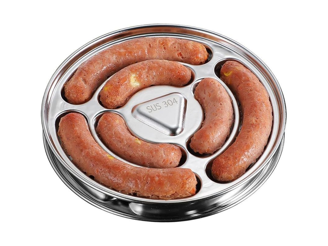 Molde para salchichas Rebe, fabricado en acero inoxidable 304, con 6 cavidades, antiadherente, apto para microondas y lavavajillas.