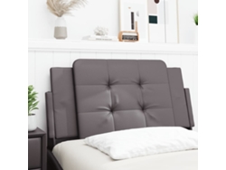 Cabecero De Cama Acolchado Cuero Sintético Gris 100 Cm