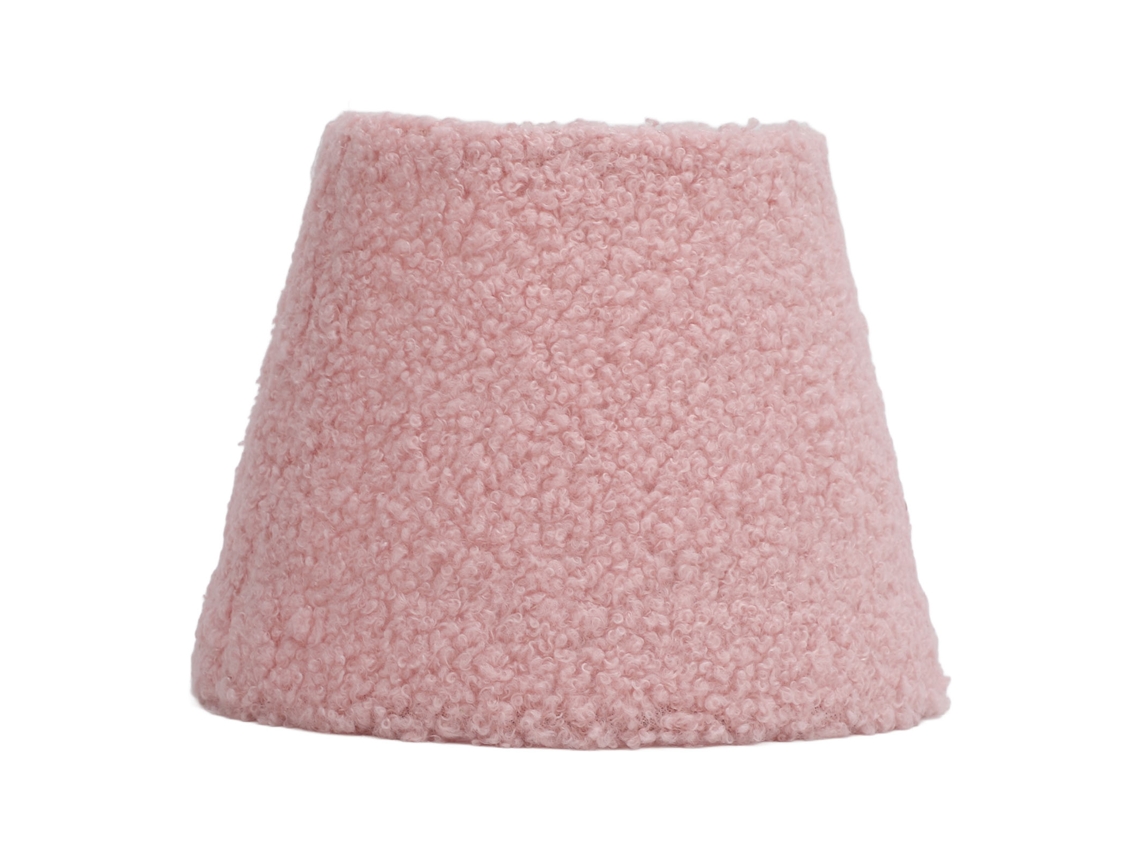 Rebe-reemplazo De Lámpara De Tela Peluda Decorativa Suave Cómoda Cono Redonda Para Lámpara De Mesa E27 E14 Rosa