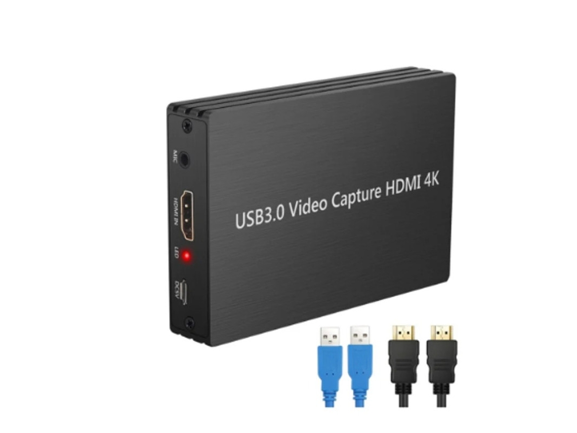 Tarjeta de captura de video HDMI 4K 30 Hz a USB 3.0 con cable de captura de video con salida de bucle, adaptador para captura de juegos 1080p Bestvite