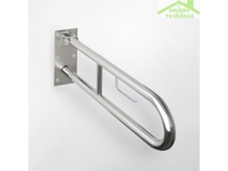 HELP: Barra de agarre plegada en forma de U con portarrollos de papel higiénico de 813 mm, acero inoxidable, pulida, sin cubierta