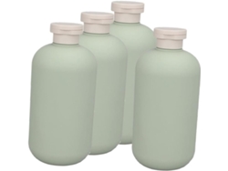 Juego De 4 Botellas Vacías Y Rellenables Para Champú Y Loción Con Tapas Para Líquidos.