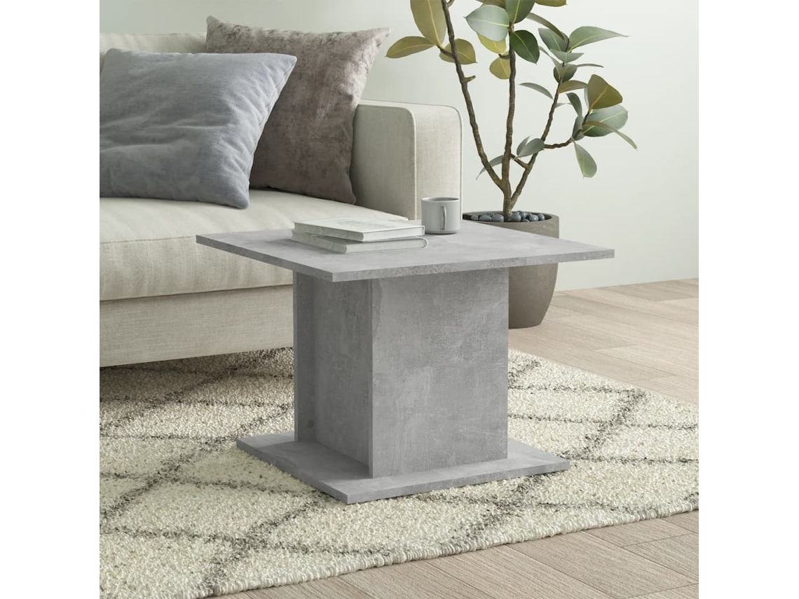 Mesa de Centro de Apoyo 55,5X55,5X40 Cm Contrachapado Gris Cemento