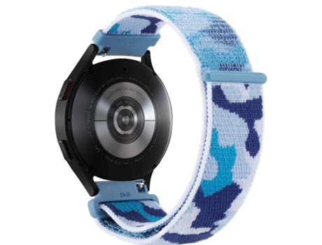 Correa de nailon 22mm ajustable para Samsung Galaxy Watch 3 45mm/Huawei Watch GT3 Pro 46mm - azul