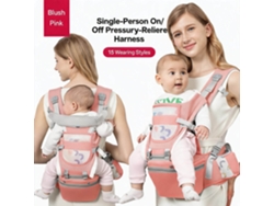 Portero Bebé Chrui Con Asiento De Cadera 0-48 Meses Transpirable (rosa)