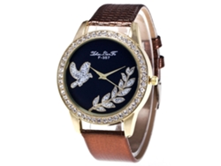 Reloj Casual Zhoulianfa Con Correa De Cuero Sintético, Diseño Sencillo, Números Florales, Esfera Grande (rojo)