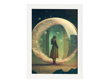NACNIC Poster Hechicera En Estilo Surrealismo Cinematográfico Ilustraciones Y Grabados De Historieta Abstracta Y Artística A4 Marcos Blancos
