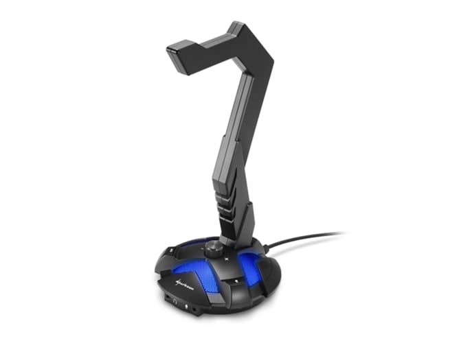 Soporte Auriculares Sharkoon xrest 7.1 para usb tarjeta de sonido negro gaming interior activo accesorios coche el