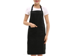 Delantal De Trabajo Unisex Negro Para Cafetería, Restaurante Y Cocina Práctica