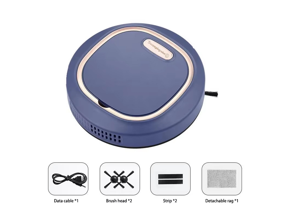 Aspiradora Robótica Automática 3 En 1 (azul) Con Carga Usb
