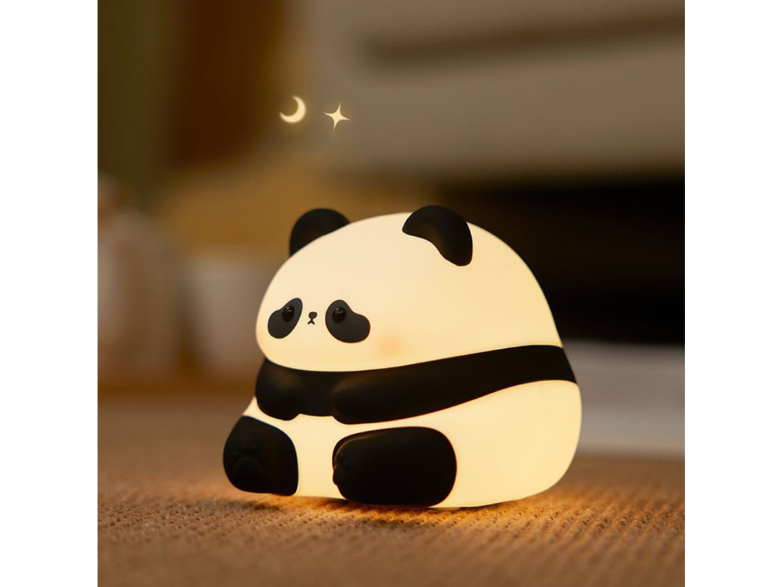 Lámpara de noche LED de silicona con forma de oveja, panda y conejo, recargable por USB. MDUG (panda A)