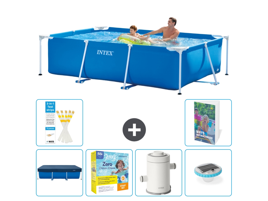 Intex Piscina Com Estrutura Retangular - 260x160x65 Cm - 7-peças S32