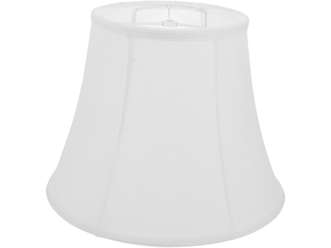 Pequeño tambor decorativo plegable de tela blanca para sustituir una lámpara de mesa, ideal para el dormitorio y el salón. SFUSHOS