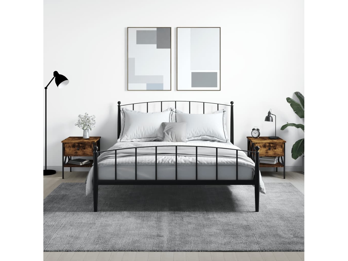 Mesitas de Noche 2Pzs 40X42X45 Cm Deriv. Madera Roble Ahumado