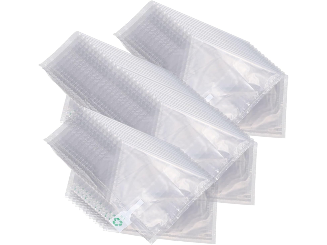 100 cojines de aire inflables para proteger artículos frágiles durante el envío. Plástico de burbujas.