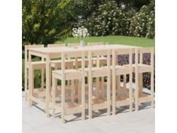 Conjunto de bar de 9 piezas para jardín de pino macizo DKD Home Decor