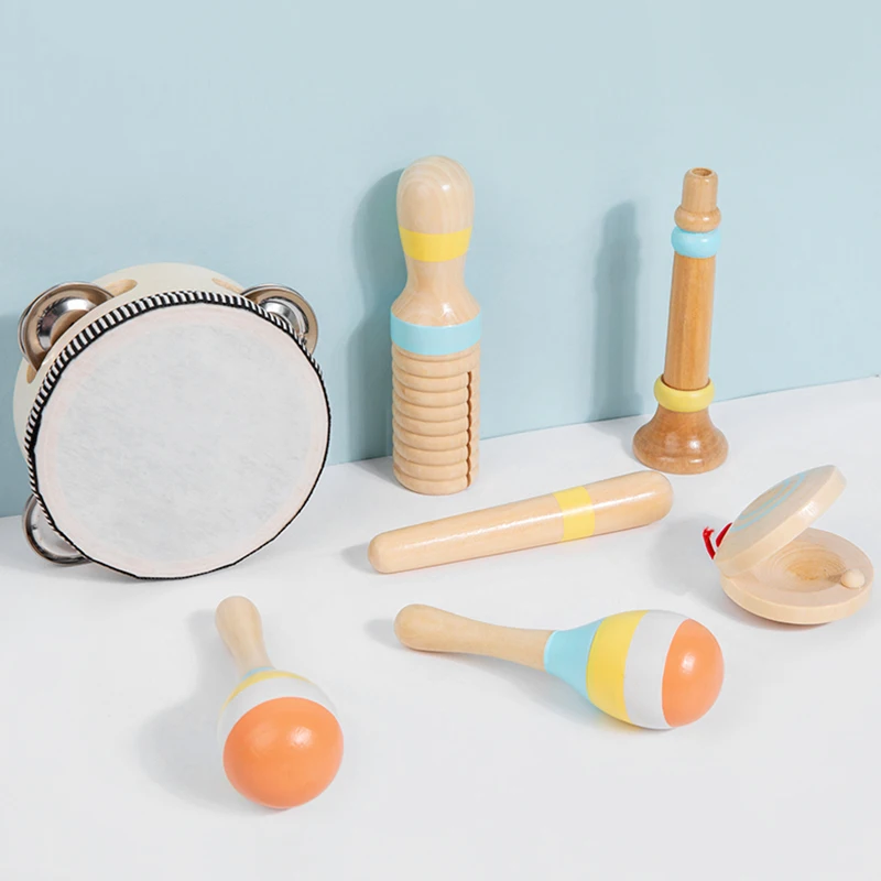 Conjunto De Instrumentos Musicales Montessori De Madera, Juguete De Percusión Para Bebés Y Niños Pequeños.