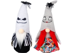 2026-linjou 2 Figuras De Gnomos De Halloween Decoración Fantasma Peluche Navideño Suave
