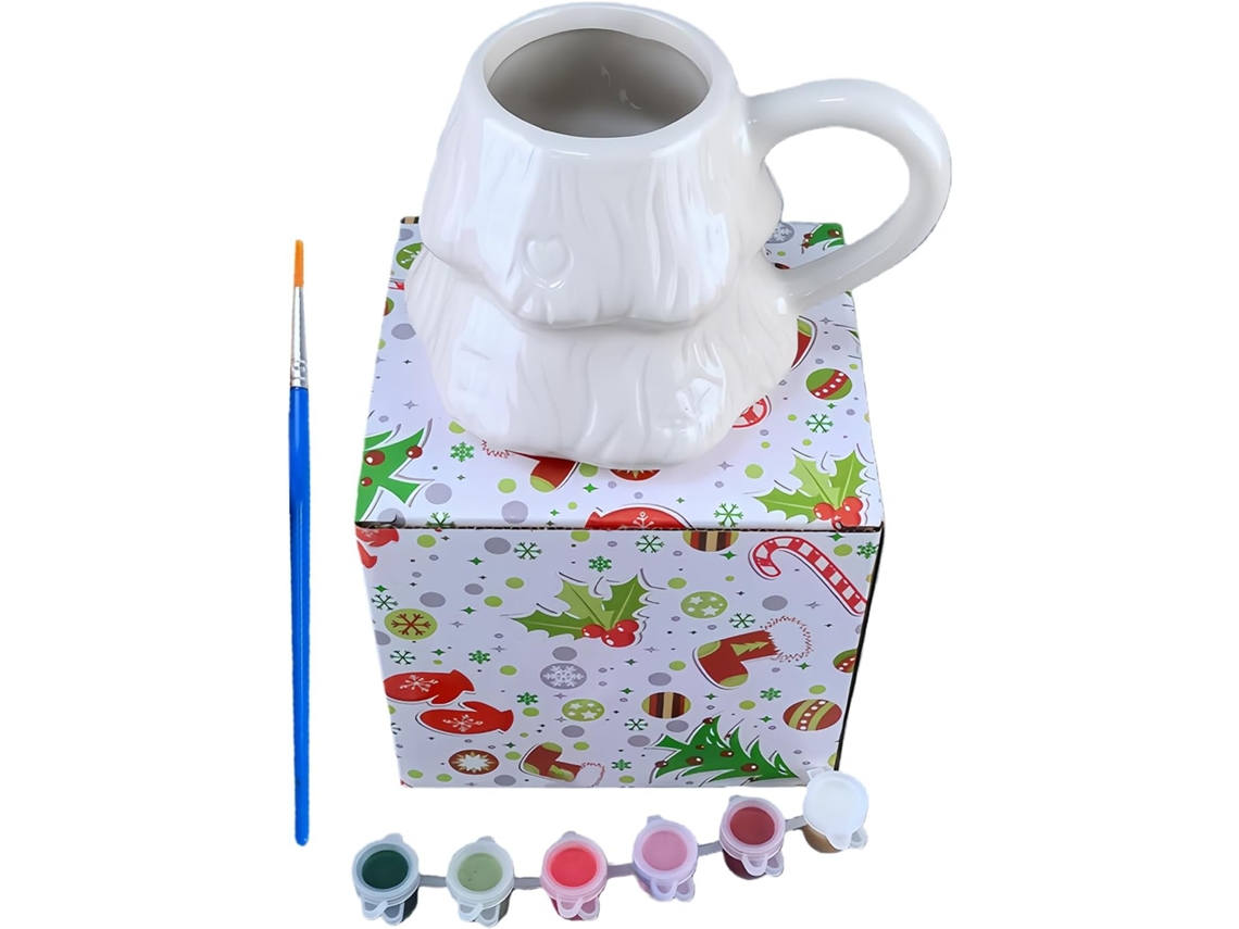 Tazas de cerámica blanca para manualidades | Kit para pintar tu propia taza de café | Kit de pintura de cerámica con Slowmoose