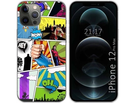 Carcasa iPhone 12 Pro Max (6.7) TUMUNDOSMARTPHONE Comic Multicolor
