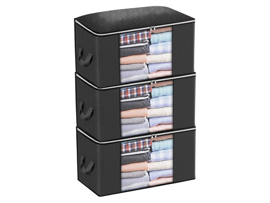 Caja de Almacenaje Contenedores Ropa Plegables NEVEANCE Negro (32x28x6cm)