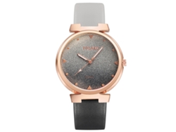 Reloj De Pulsera Yolako Para Mujer Con Esfera Degradada Y Correa De Piel Sintética Gris Y Negra.