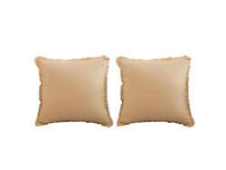 Funda De Almohada De Gamuza Con Borlas, 45,7 X 45,7 Cm
