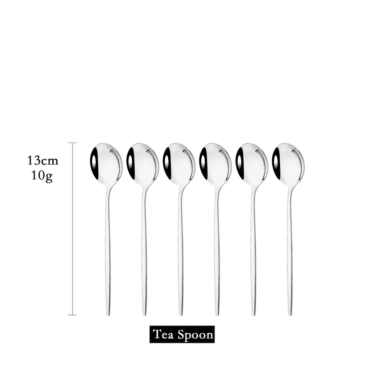 (plata, 6 Cucharaditas) Acero Inoxidable, Vajilla De Cocina
