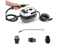 Limpiador a vapor de alta temperatura y alta presión de 2500 W, 1000 ml con 3 cabezales de cepillo, 6 modos ajustables, blanco Gertiz
