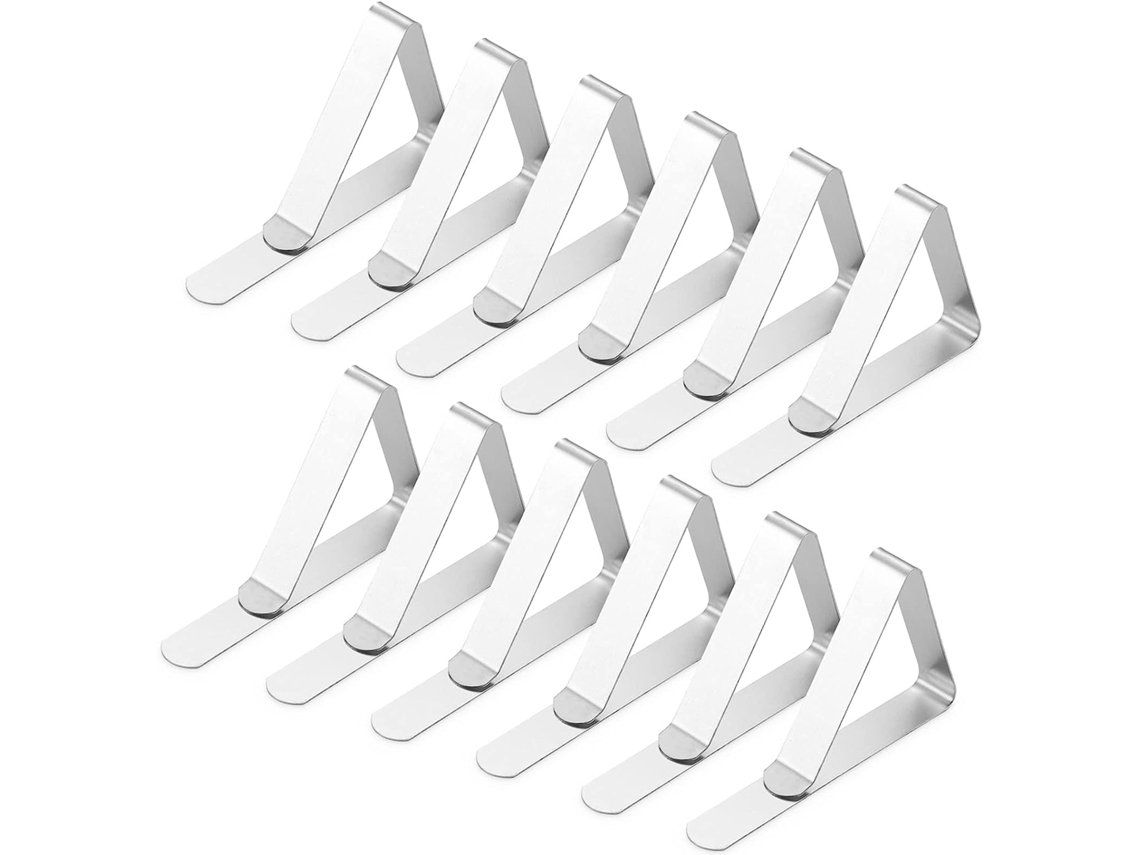 12 paquetes de clips para mantel, clips para mesa de picnic, abrazadera para cubierta de mantel para mesas de picnic, soportes para mantel de picnic de acero inoxidable, abrazaderas para mantel