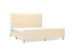 Estructura De Cama Con Cabecero VIDAXL Crema Tela (160x200 cm)