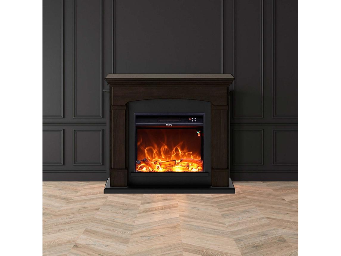 Mpc CAMINO SIENA Chimenea de pie con quemador efecto llama LED 1500W Royal, Wenge